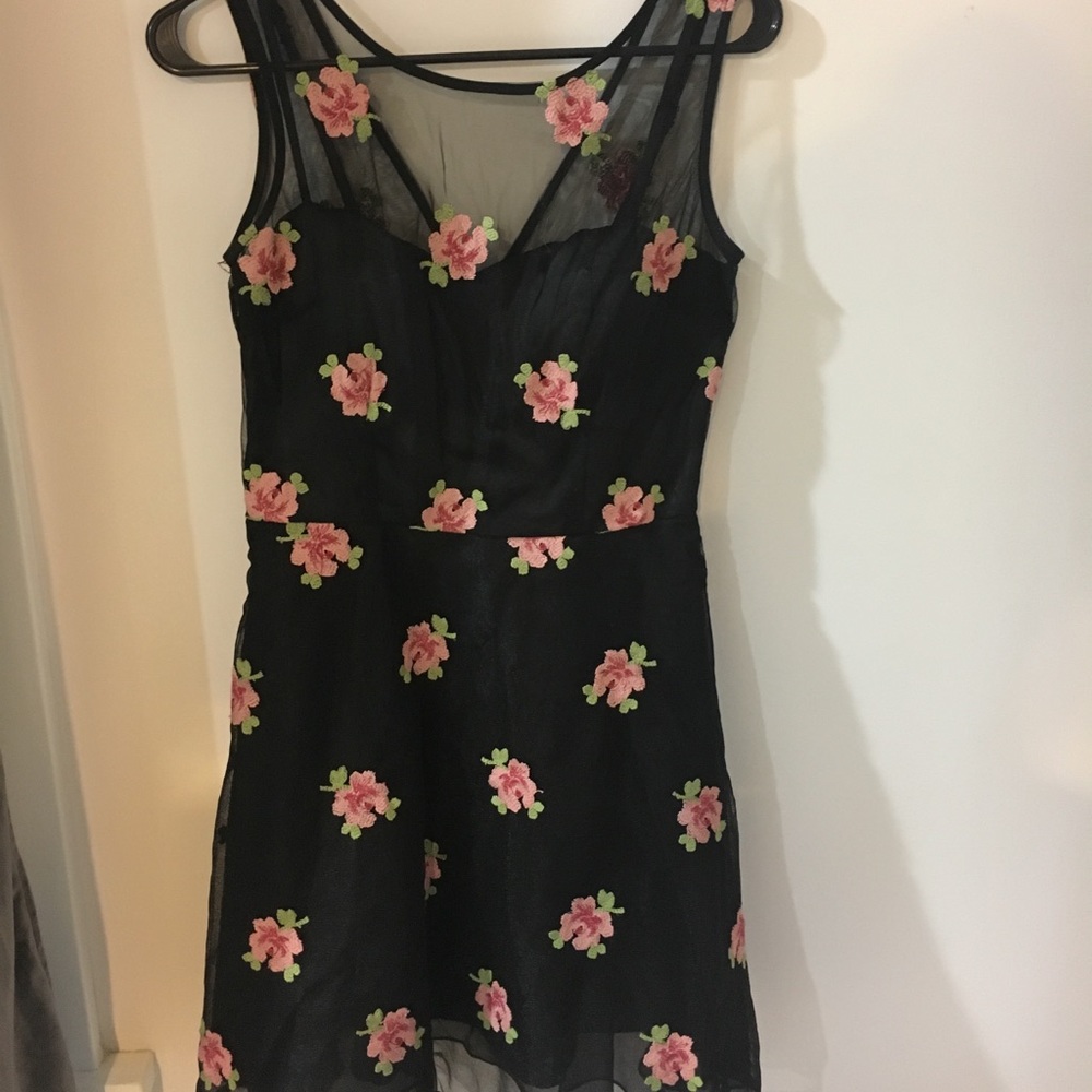 Black tulle dress